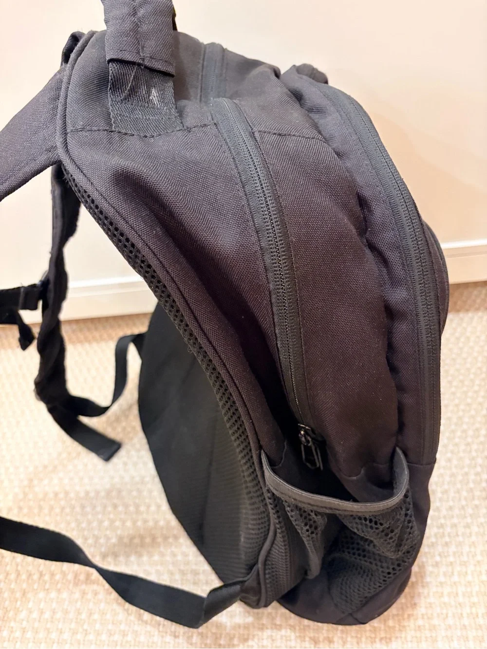 Pottery Barn Teen Black Backpack with Neon Yellow Logo